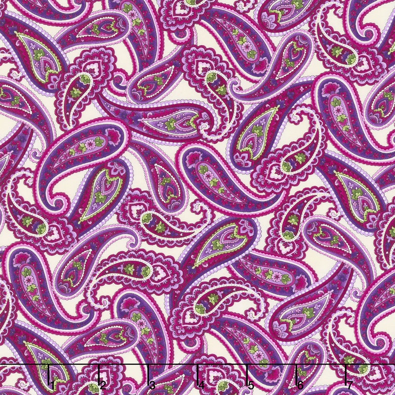 Wild Orchid - Paisley Cream Yardage