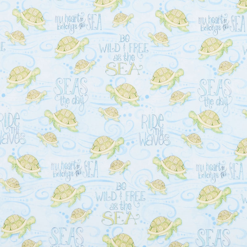 Water Wishes - Sea Turtles Blue Yardage