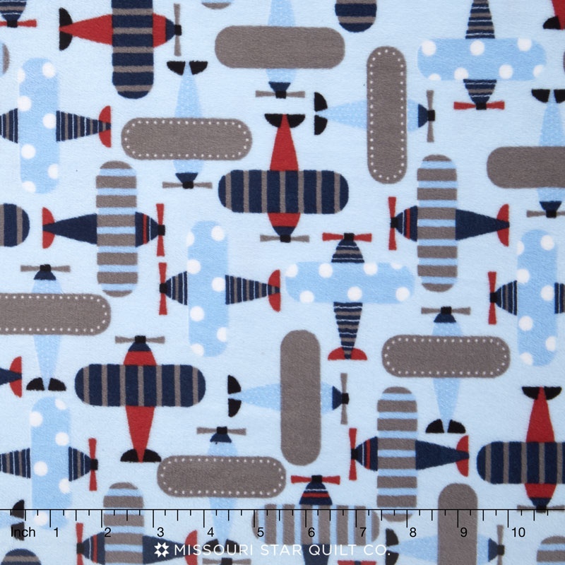 Cuddle Prints - Robert Kaufman Collection Take Off Cuddle Baby Blue Yardage