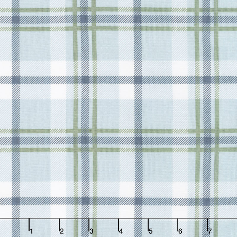 Harvest Road - Forever Plaid Smokey Blue Yardage