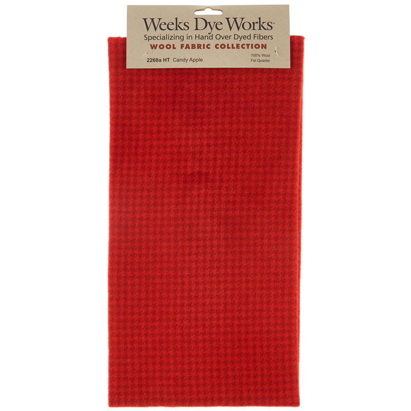 Weeks Dye Works Hand Over Dyed Wool Fat Quarter - Houndstooth Candy Apple