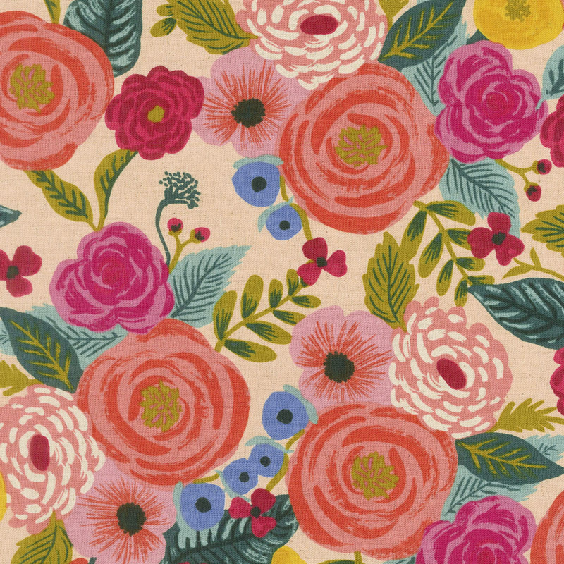 English Garden - Juliet Rose Cream Linen Canvas Yardage
