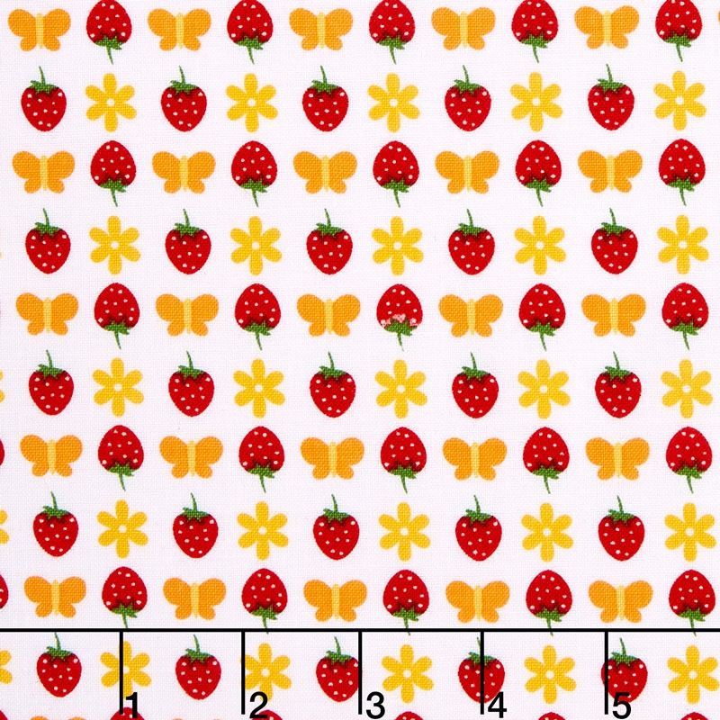 Gingham Girls - Gingham Butterfly White Yardage