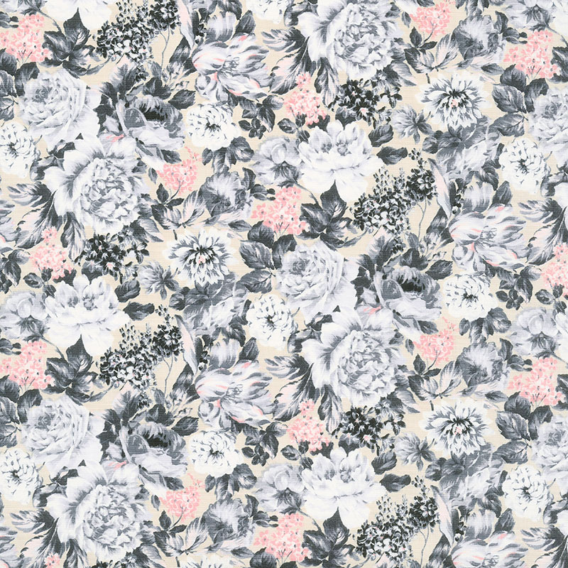 The Emporium Collection - Wild Bloom Pink Gray Yardage