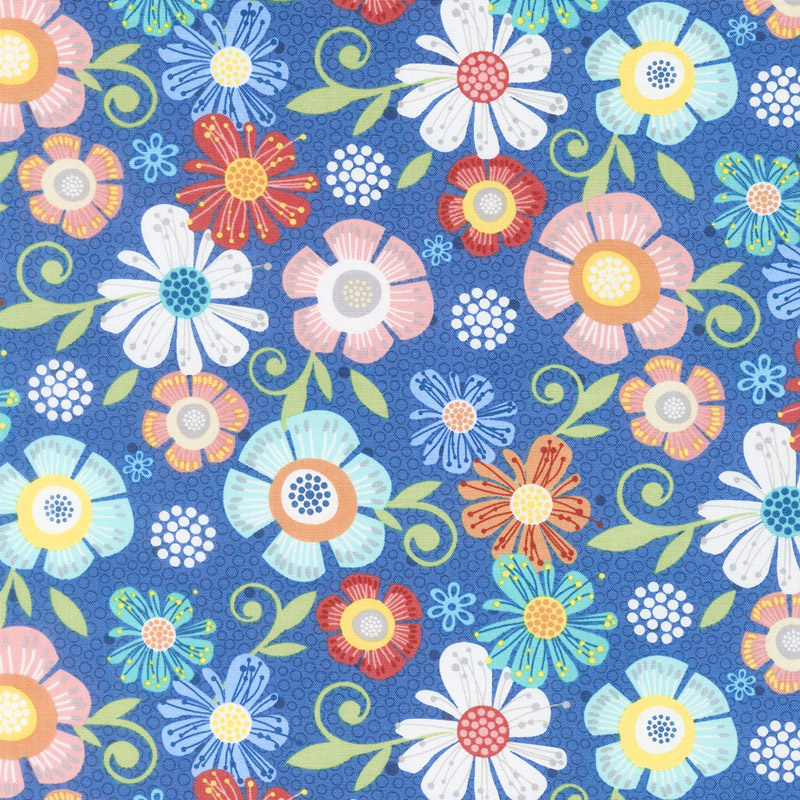 Home Grown - Floral Navy Yardage