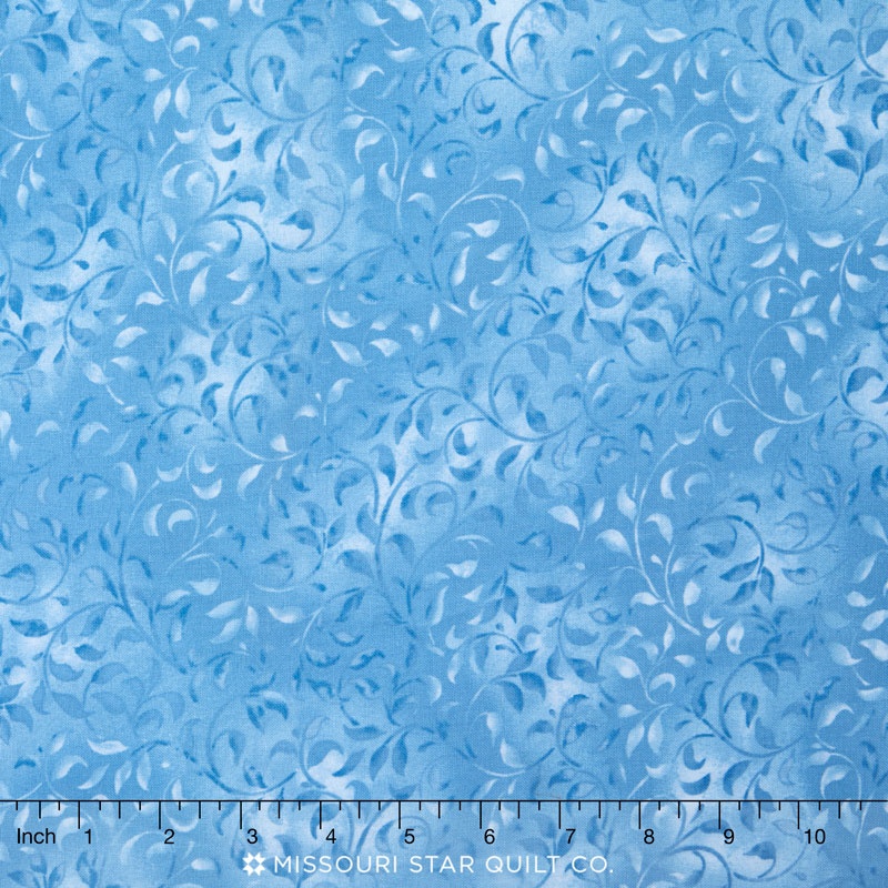 Wilmington Essentials - Sapphire Sky Climbing Vines Medium Blue Yardage