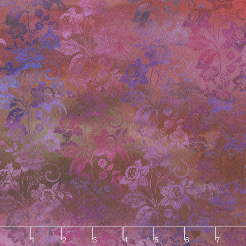 Diaphanous - Enchanted Vines Magenta Digitally Printed Yardage