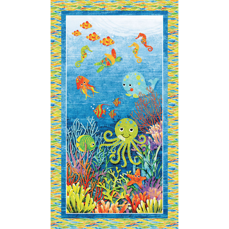 Undersea - Stonehenge Kids 3D Ocean Blue Multi Panel