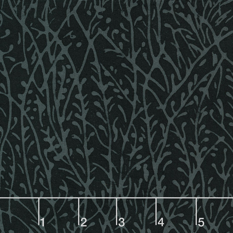 Black Beauty Batiks - Grass Black & Gray Yardage