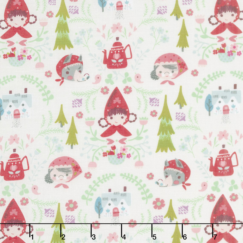 Little Red in the Woods - Damask Cream Yardage