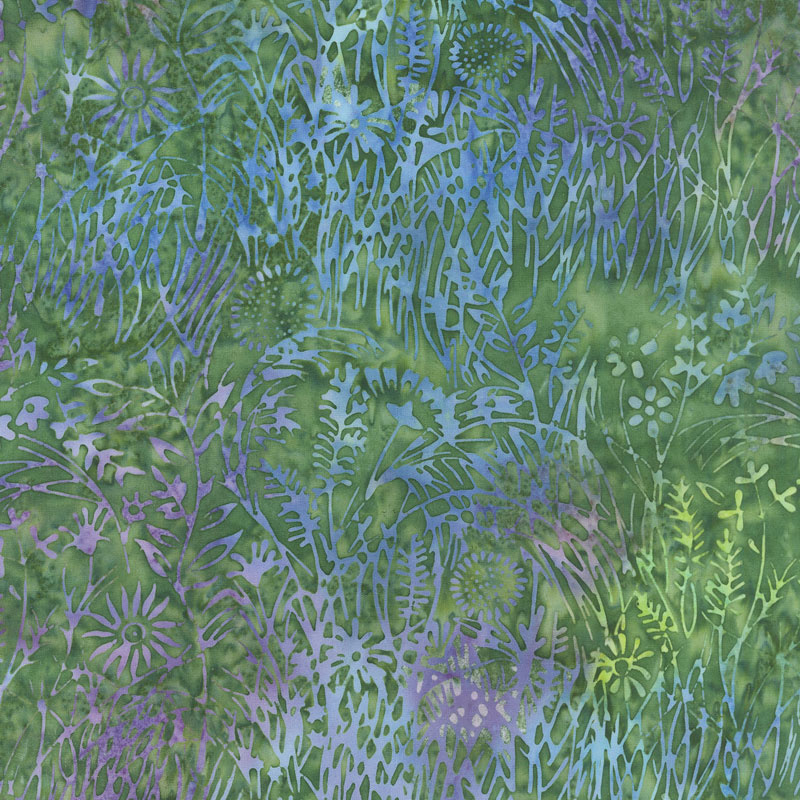 Enchanted Forest Batiks - Wildflower Mardigras Yardage