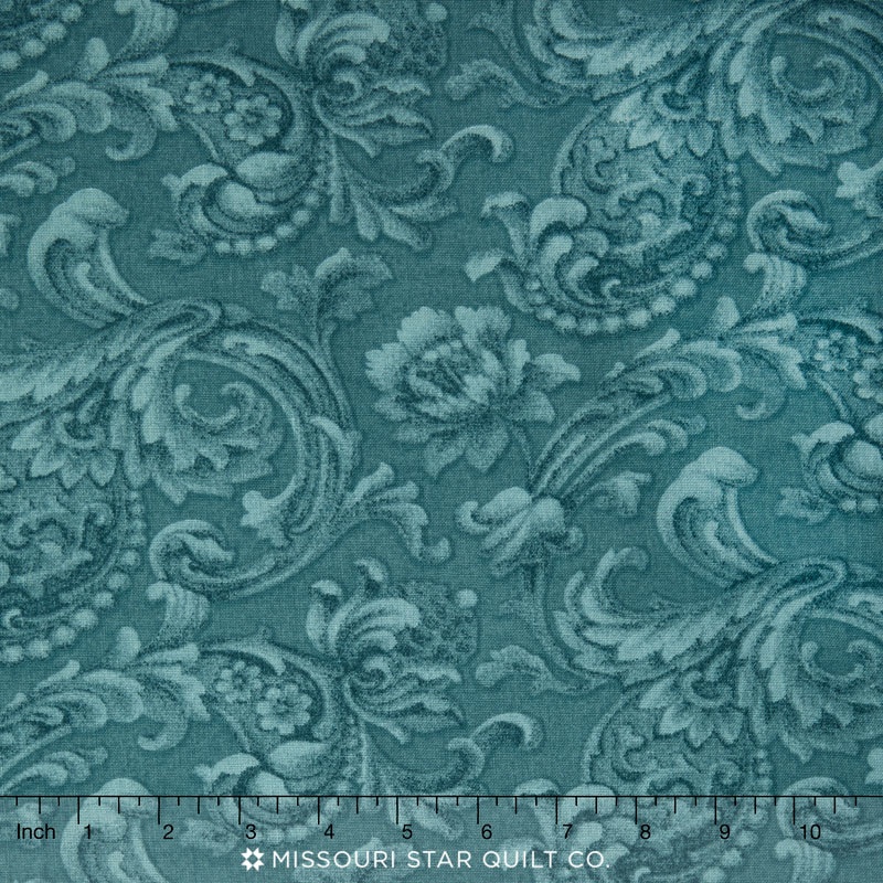 Mary's Blenders - Scroll Dusty Blue 108