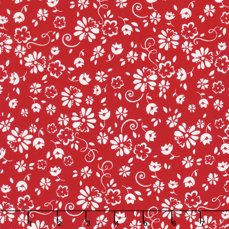 So Ruby - Floral Red Yardage