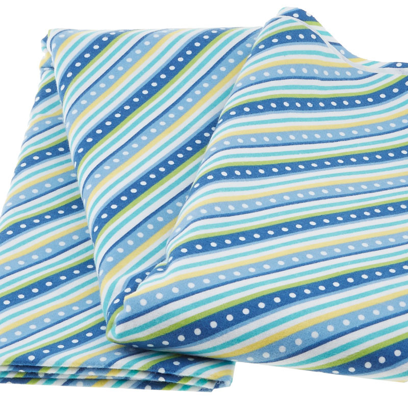 Lil' Sprout Too! Diagonal Stripe Blue Flannel Yardage 2 Yard Cut