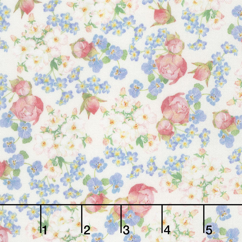 Farmhouse Rose - Flowers Ivory Yardage
