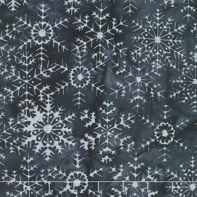Snowberry Batiks - Large Snowflake Blackberry Yardage