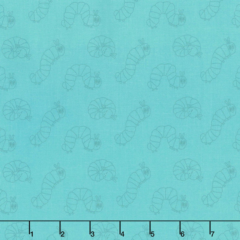 The Very Hungry Caterpillar - 50th Anniversary Edition Caterpillar Teal Yardage