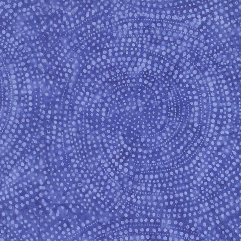 Tonga Batiks - Colorwheel Rainbow Dotty Spiral Sapphire Yardage