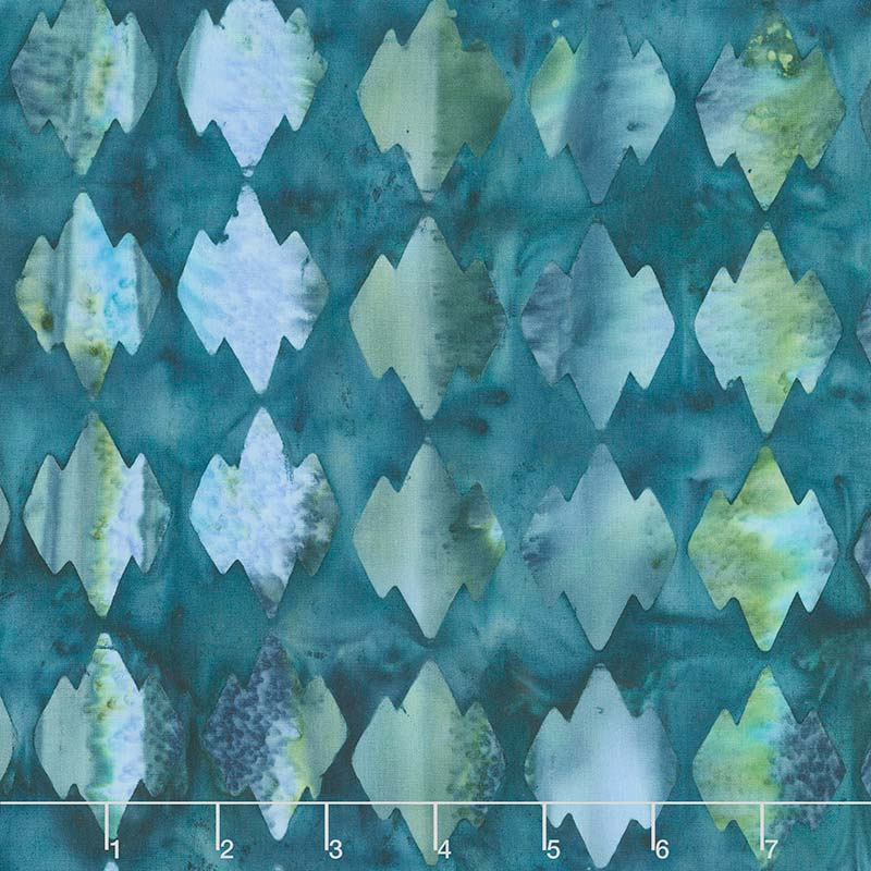 River Valley Batiks - Blanket Diamond Dark Lagoon Yardage