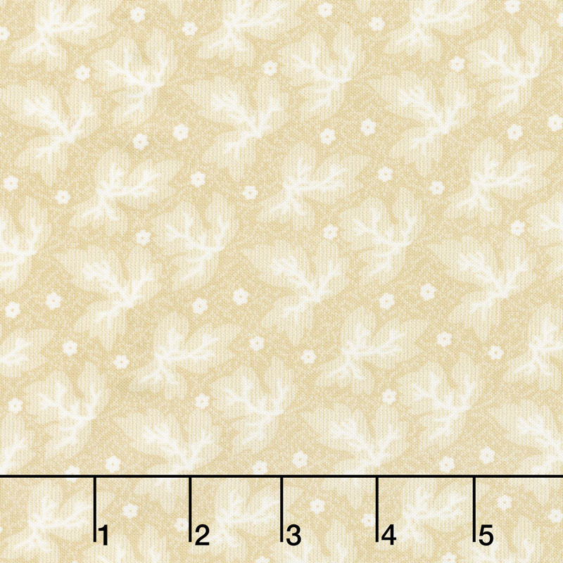 Rhapsody in Reds - Tonal Leaves Tan Yardage