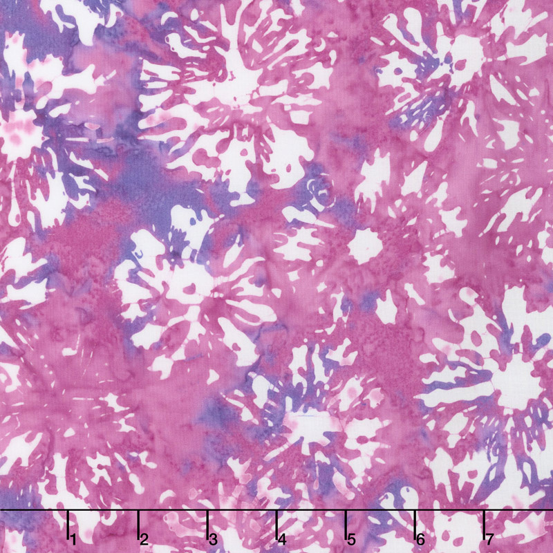 Blossom Batiks - Splash Daisies Fuchsia Yardage