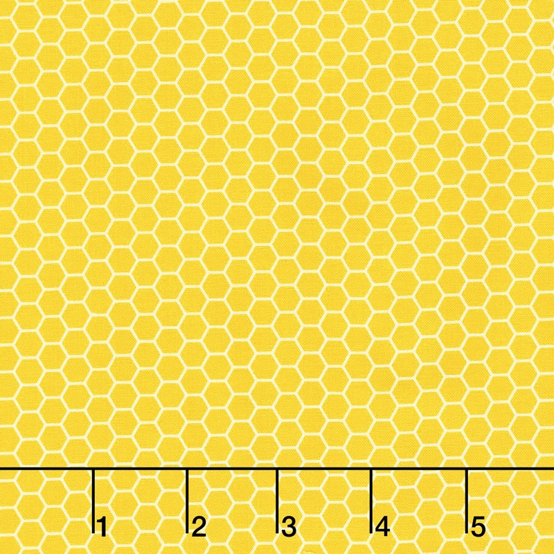 Bumble Bumble - Honeycomb Silhouette Yellow Yardage