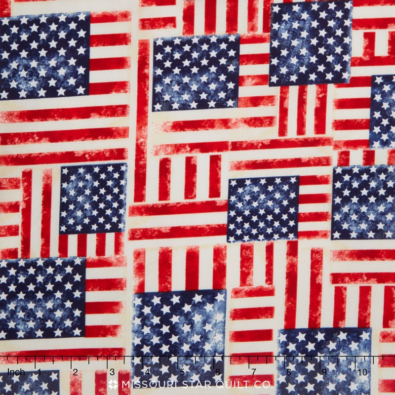 Hero Dogs - USA Flag Red/White/Blue Yardage