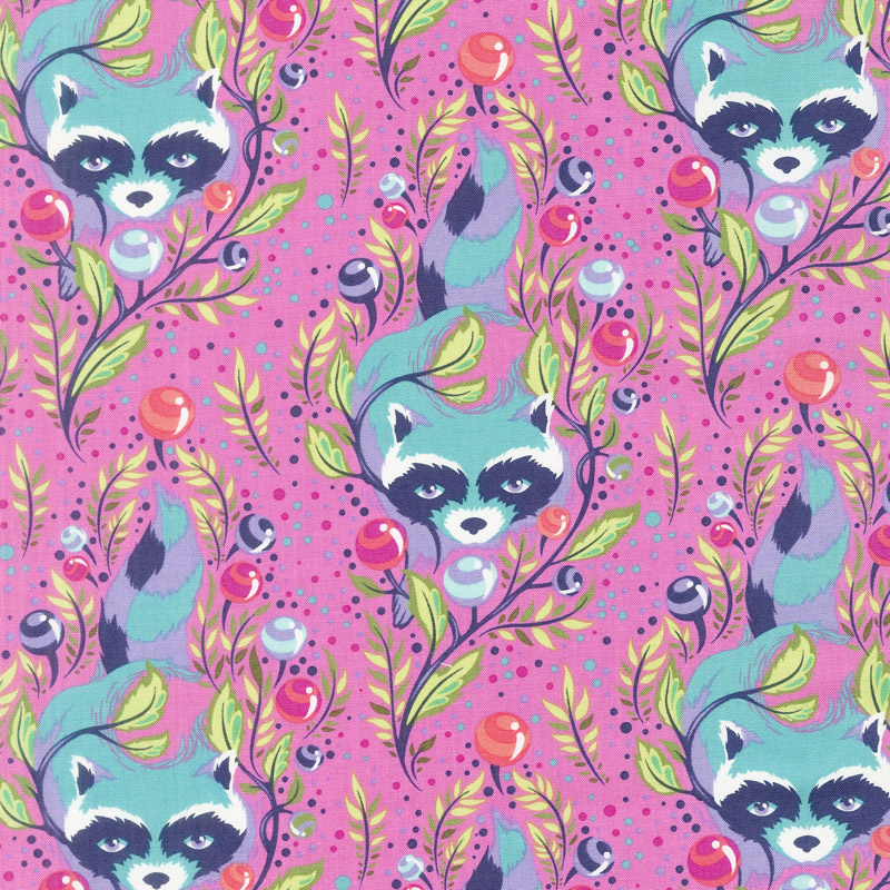 Tula Pink's All Stars - Raccoon Fuchsia Yardage