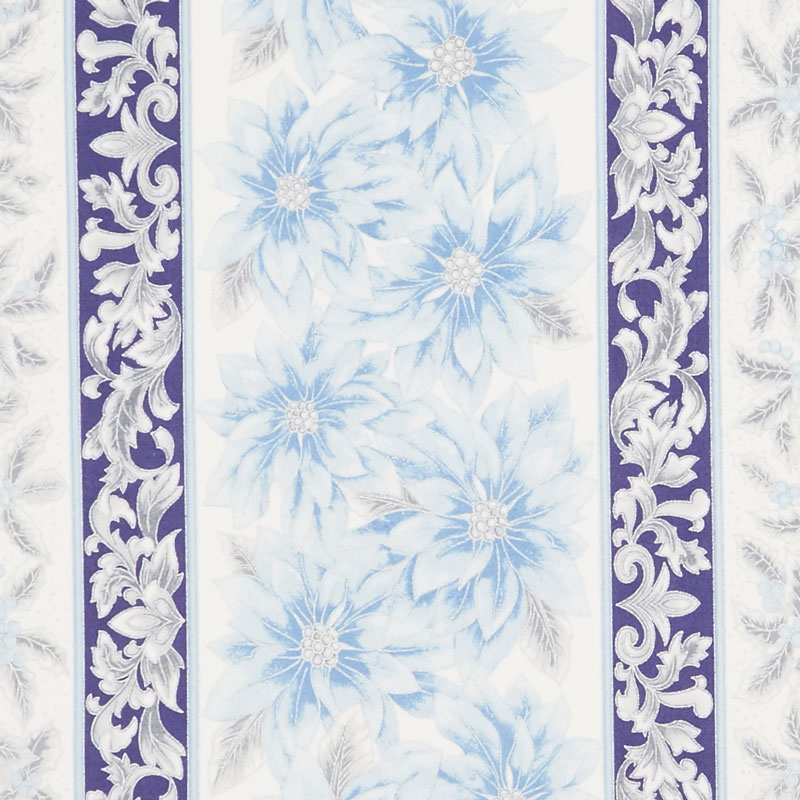Holiday Flourish 12 - Peacock Stripe Flowers Peacock Metallic Yardage