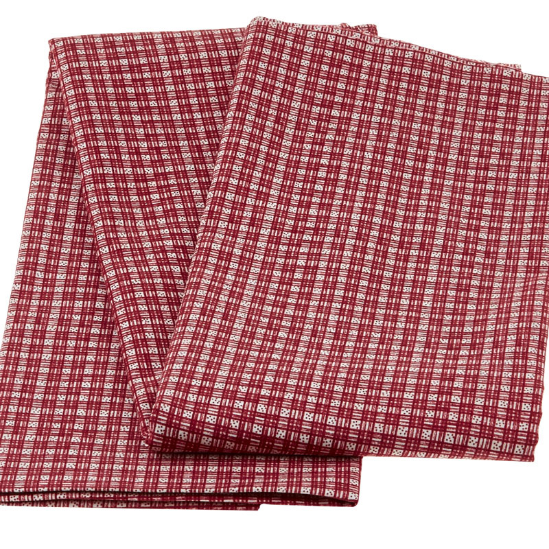The Little Things Dotted Plaid Natural/Red Yardage 2 Yard Cut