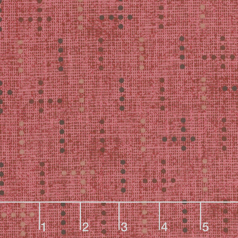 Tickled Pink - Dot Weave Red Yardage