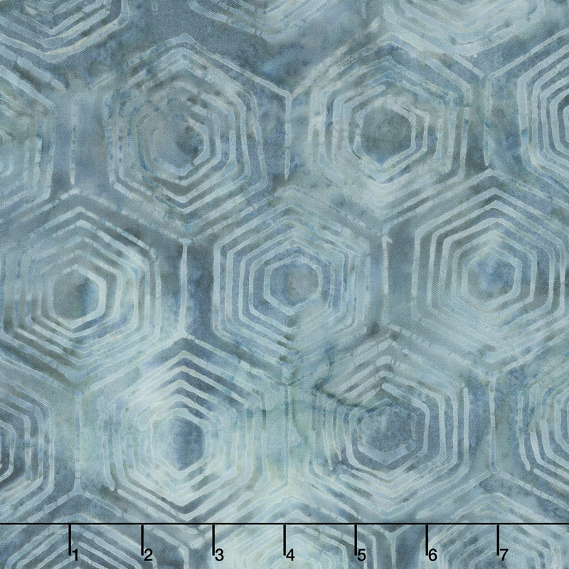 Baker's Dozen Batiks - Hexi Marled Blue Yardage