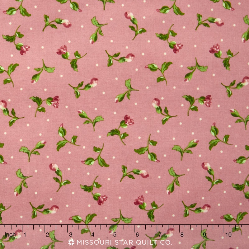 Poppies - Tossed Buds Pink Yardage