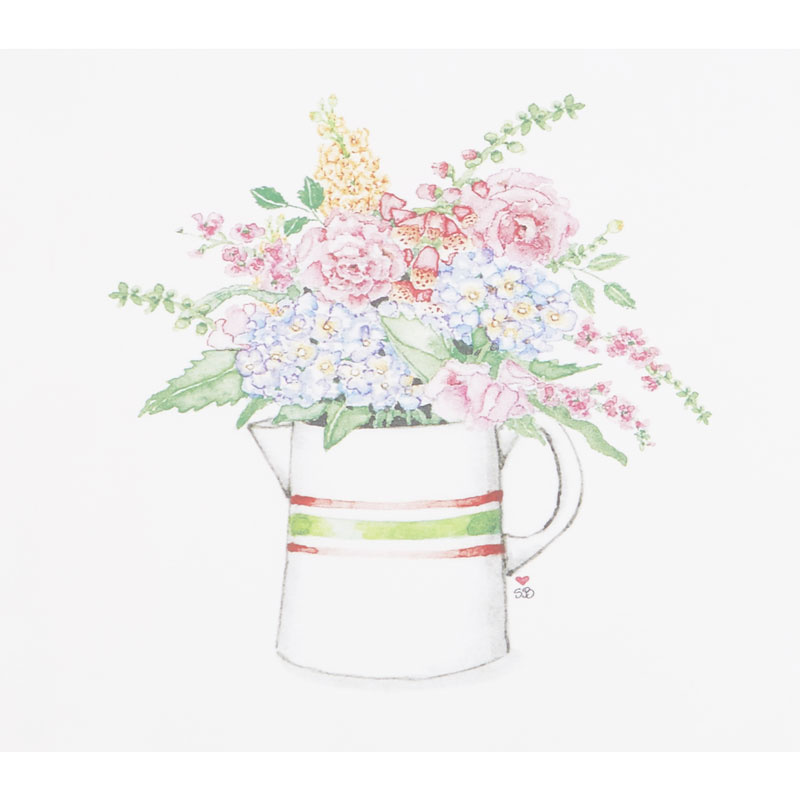 Susan Branch Antique Pitcher of Garden Flowers Digitally Printed Panel