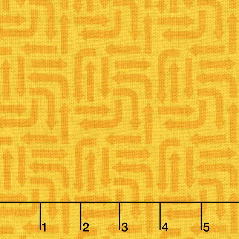 Traffic Jam - Arrows Yellow Yardage