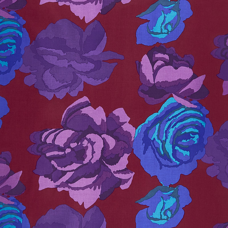 Kaffe Fassett Collective Fall 2017 - Dusk Rose Clouds Maroon Yardage