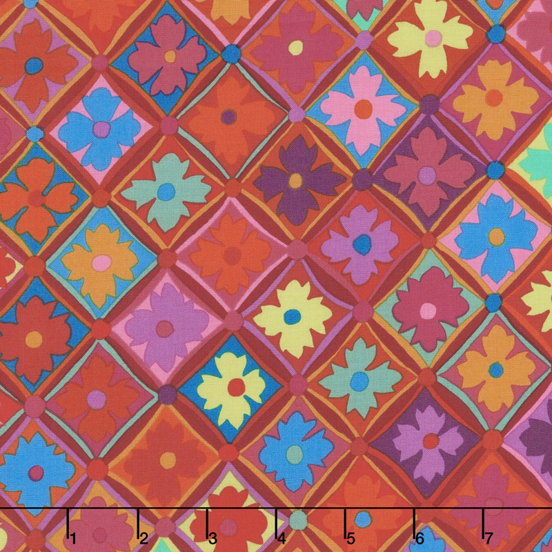 Kaffe Fassett Hot Collective - Antwerp Flowers Red Yardage