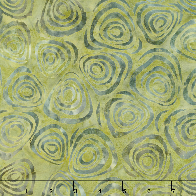 Tonga Batiks - Nutmeg Swirls Sage Yardage