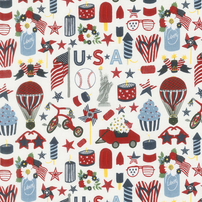 Celebrate America! - Icons Cream Yardage