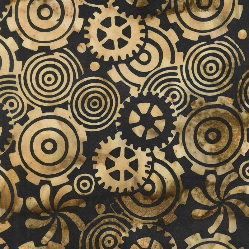Geared Up Batiks - Gears Blonde Ale Yardage