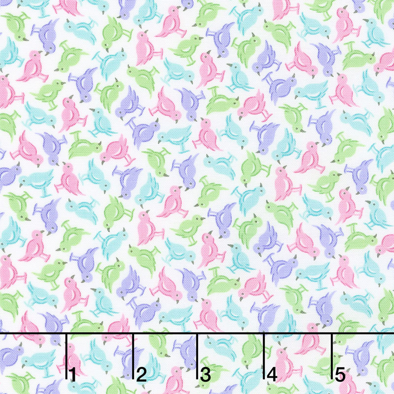 Good Day! - Tweet Tweet White Purple Yardage