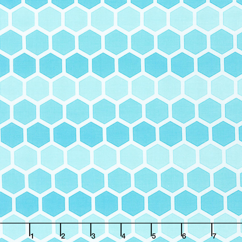 Confetti - Honeycomb Turquoise Yardage