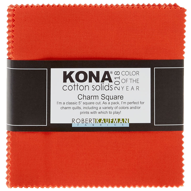 Kona Cotton - 2018 Color of the Year Tiger Lily Charm Pack