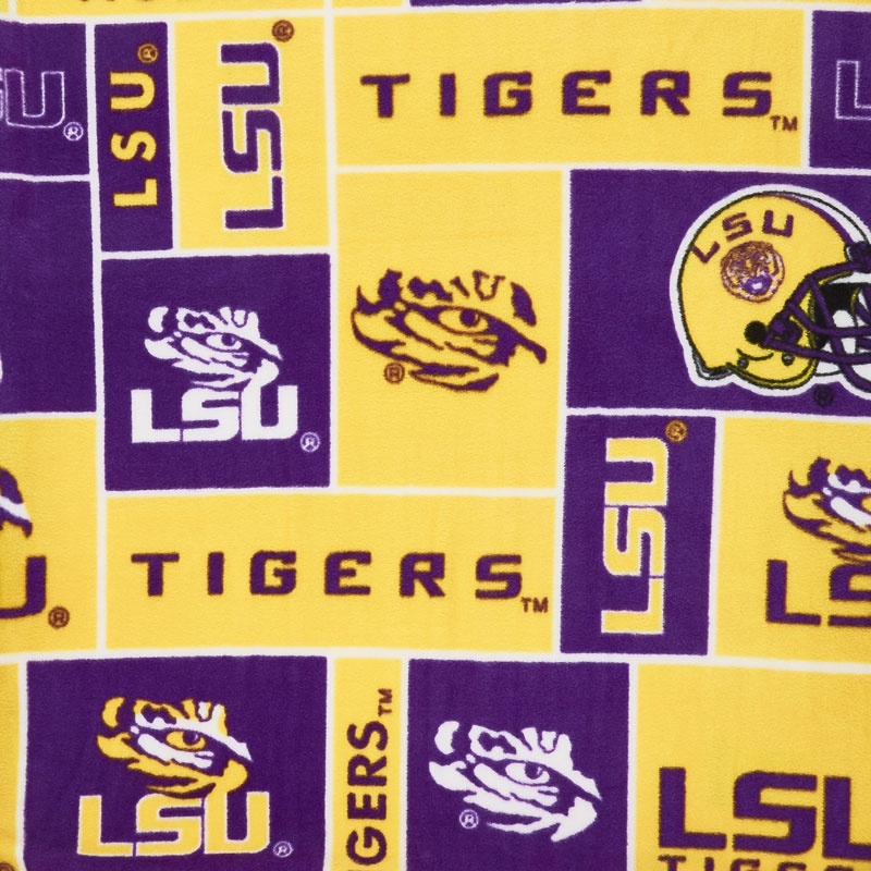 Fleece College - Louisana Tigers Purple Yardage
