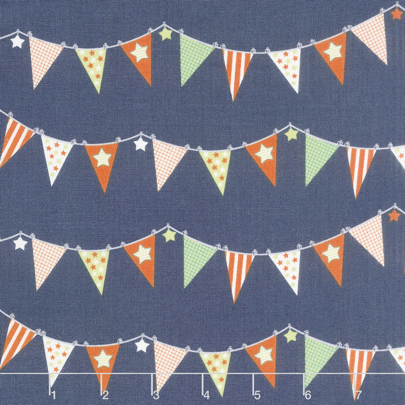 Flight School - Plane Pennants Smoke Yardage