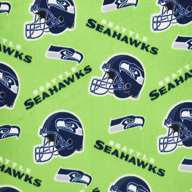 NFL Fleece - Seattle Seahawks Lime Green Yardage