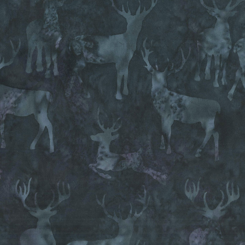 Snowberry Batiks - Deer Grouping Blackberry Yardage