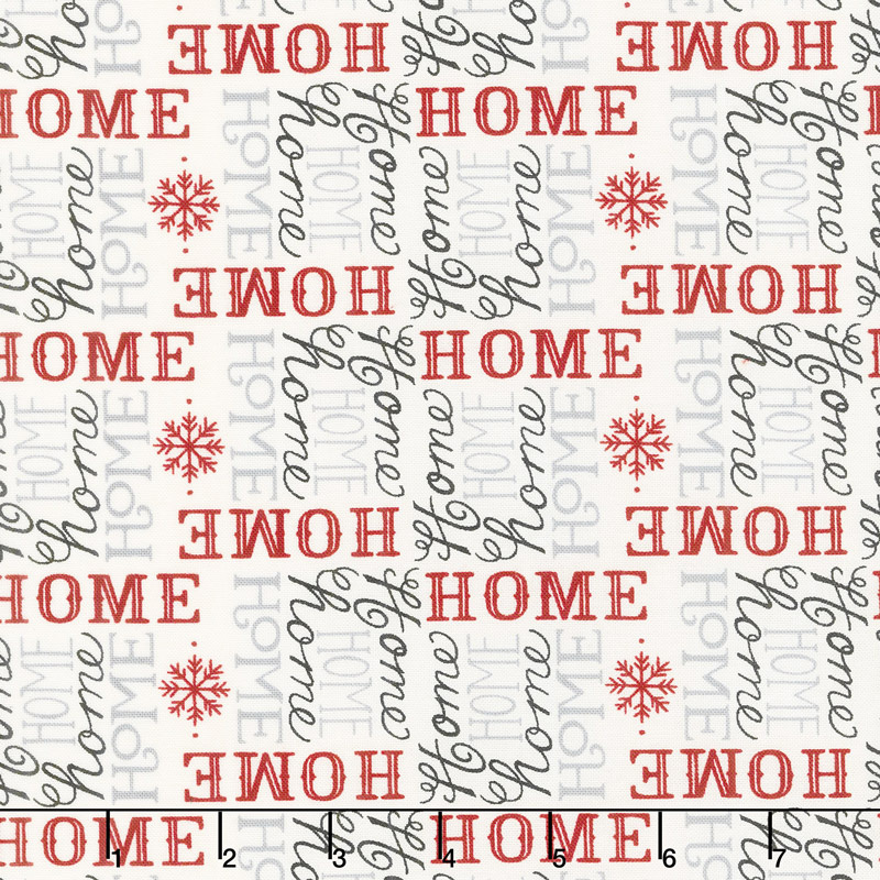 Holiday Lodge - Always Home Winter White Yardage