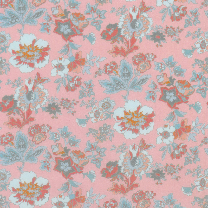 Floral Hues - Main Pink Cotton Lawn Yardage