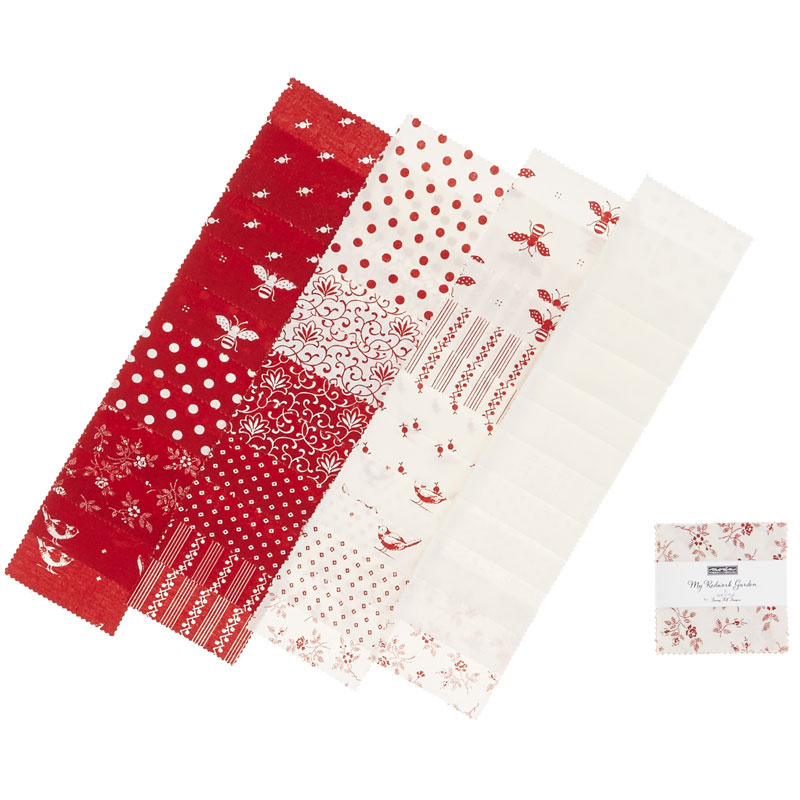 My Redwork Garden Mini Charm Pack